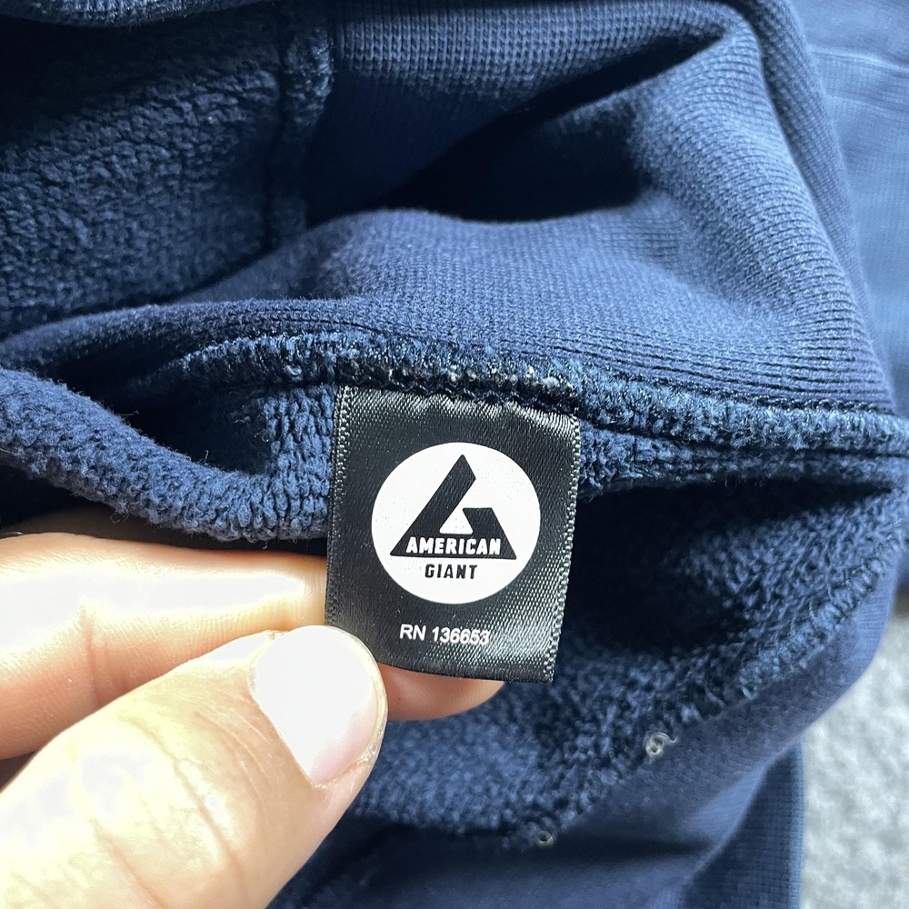 American Giant Hoodie Mens XL Blue Full Zip Fleece Sweatshirt Cotton Made In USA - Picture 10 of 12